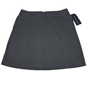 NWT Melrose And Market Mini Skirt Women Sz 0 Grey Pavement Zip A-Line Girly Chic